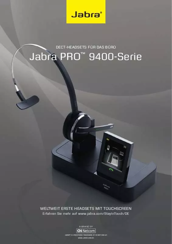 Mode d'emploi JABRA PRO 9400