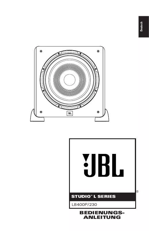 Mode d'emploi JBL L8400P (220-240V)