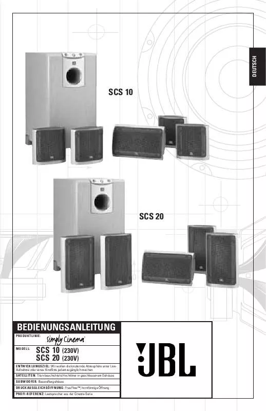 Mode d'emploi JBL SCS 20 (220-240V)