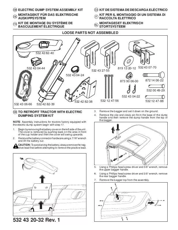 Mode d'emploi JONSERED ELECTRIC DUMP SYSTEM KIT