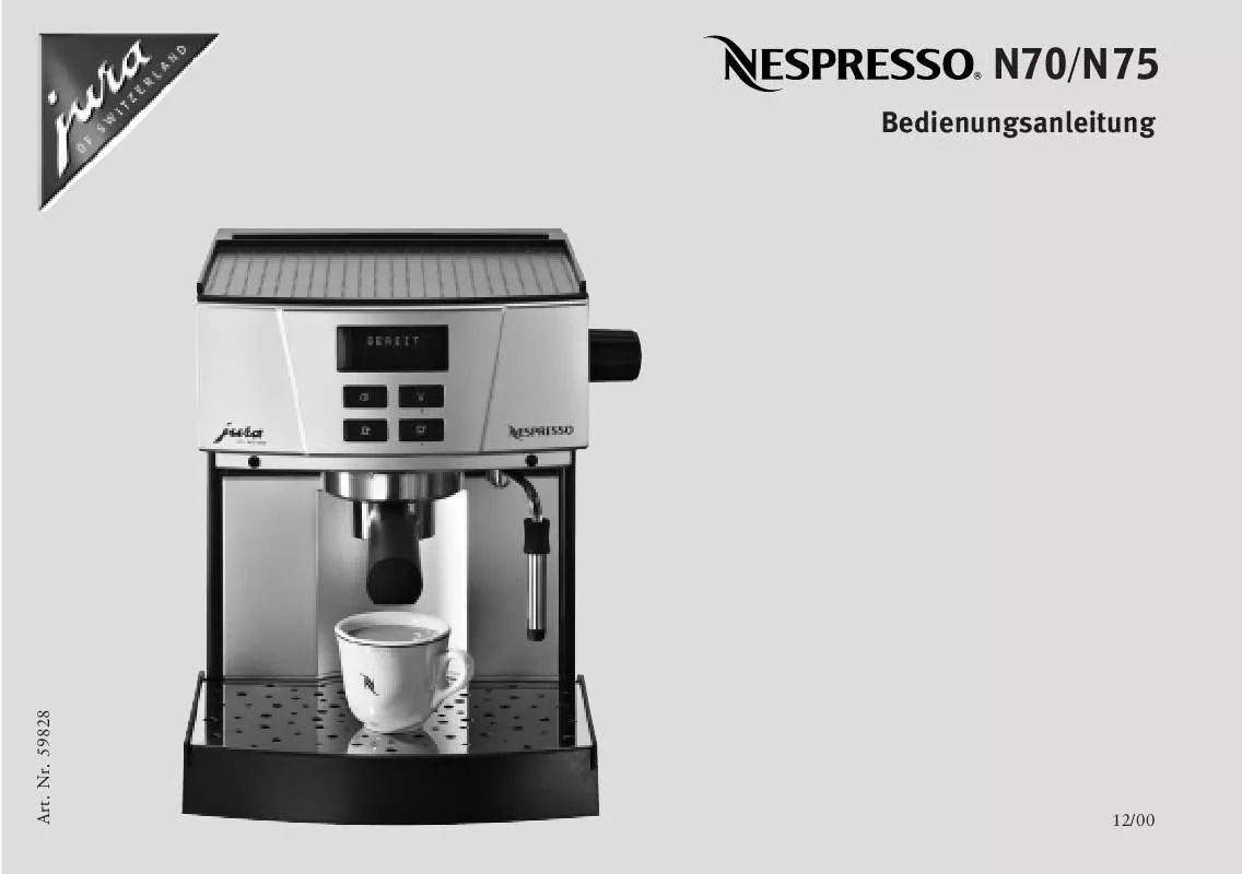 Mode d'emploi JURA NESPRESSO N70