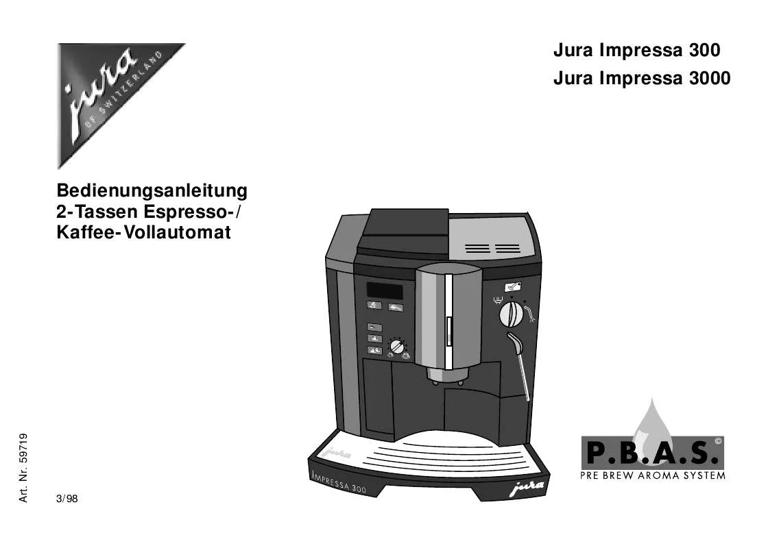 Mode d'emploi JURA NOVOMATIC 300