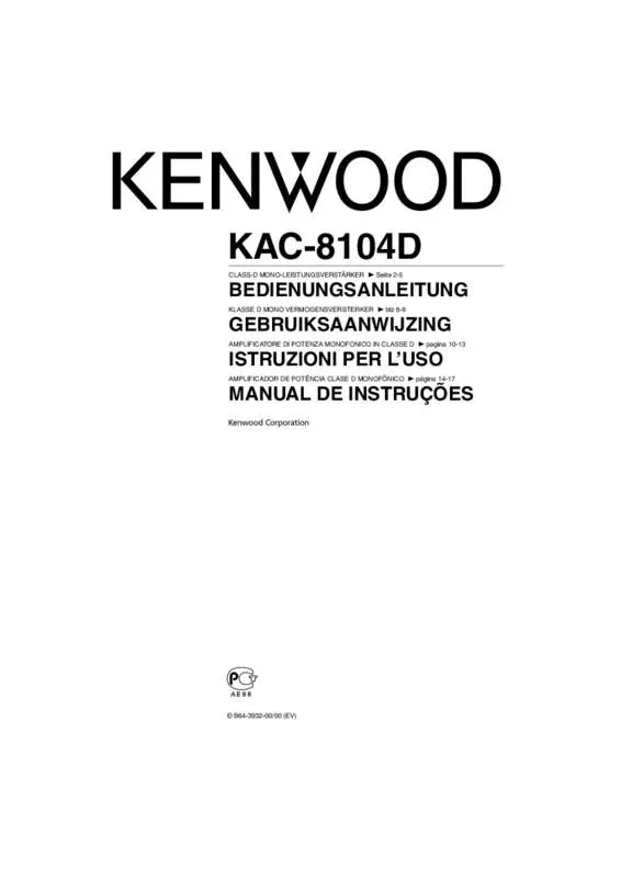 Mode d'emploi KENWOOD KAC-8104D