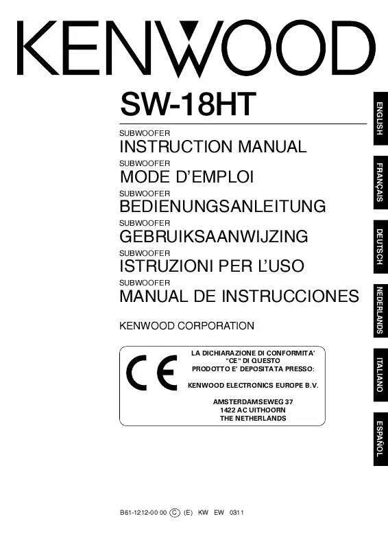 Mode d'emploi KENWOOD SW-18HT