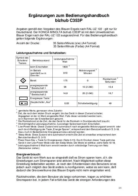 Mode d'emploi KONICA BIZHUB C353P