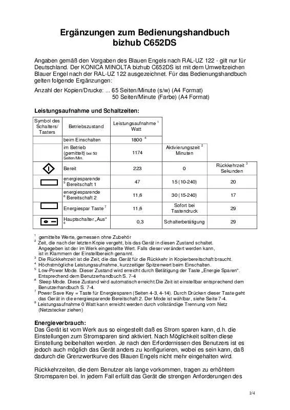 Mode d'emploi KONICA BIZHUB C652DS