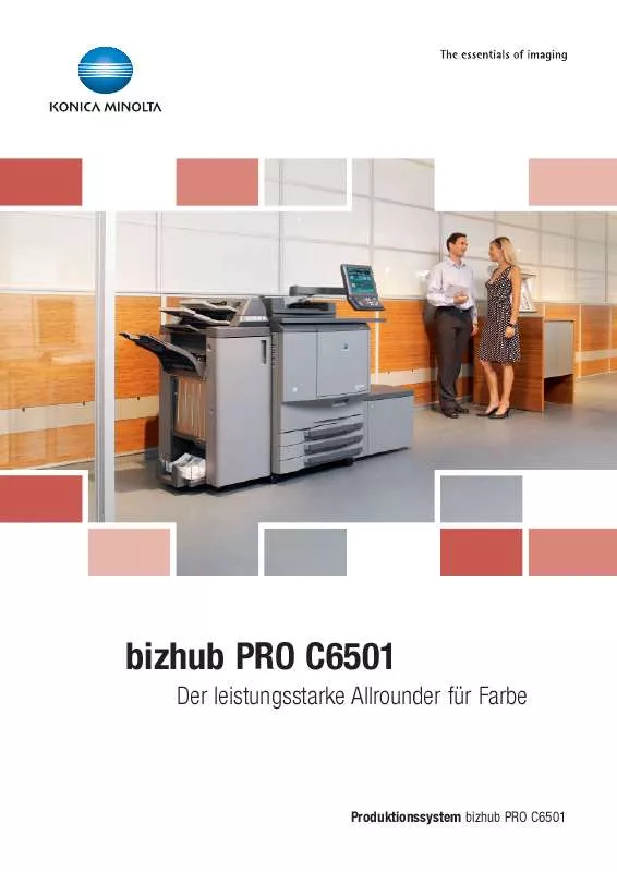 Mode d'emploi KONICA BIZHUB PRO C6501