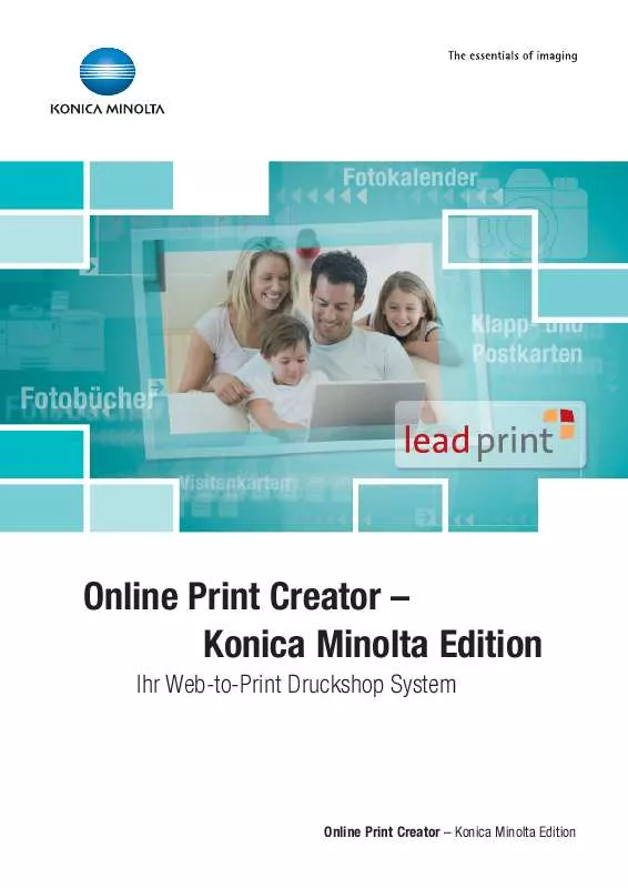 Mode d'emploi KONICA ONLINE PRINT CREATOR