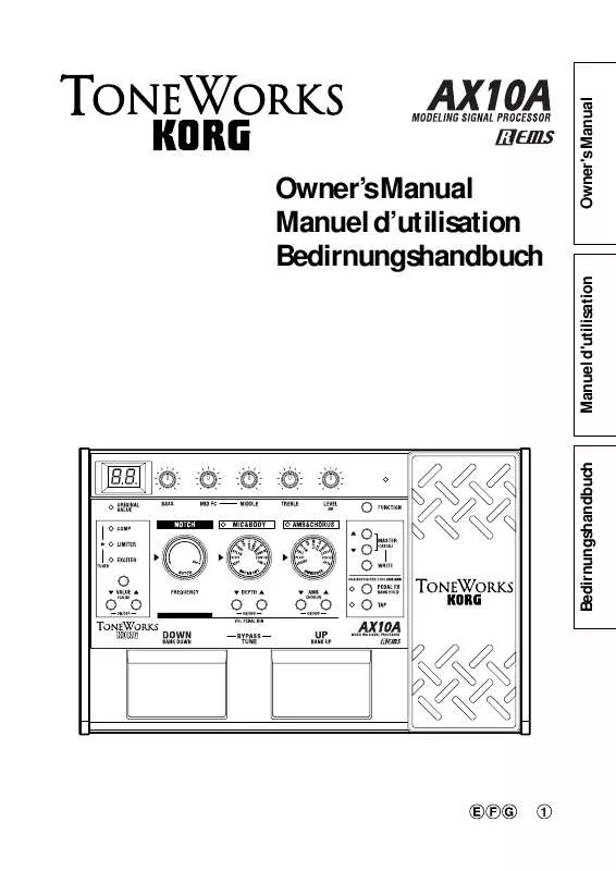 Mode d'emploi KORG AX10A