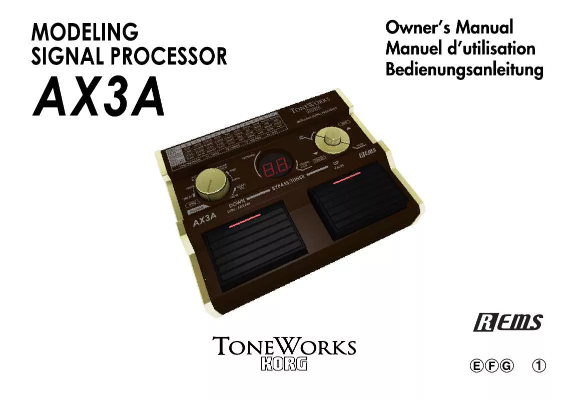 Mode d'emploi KORG AX3A