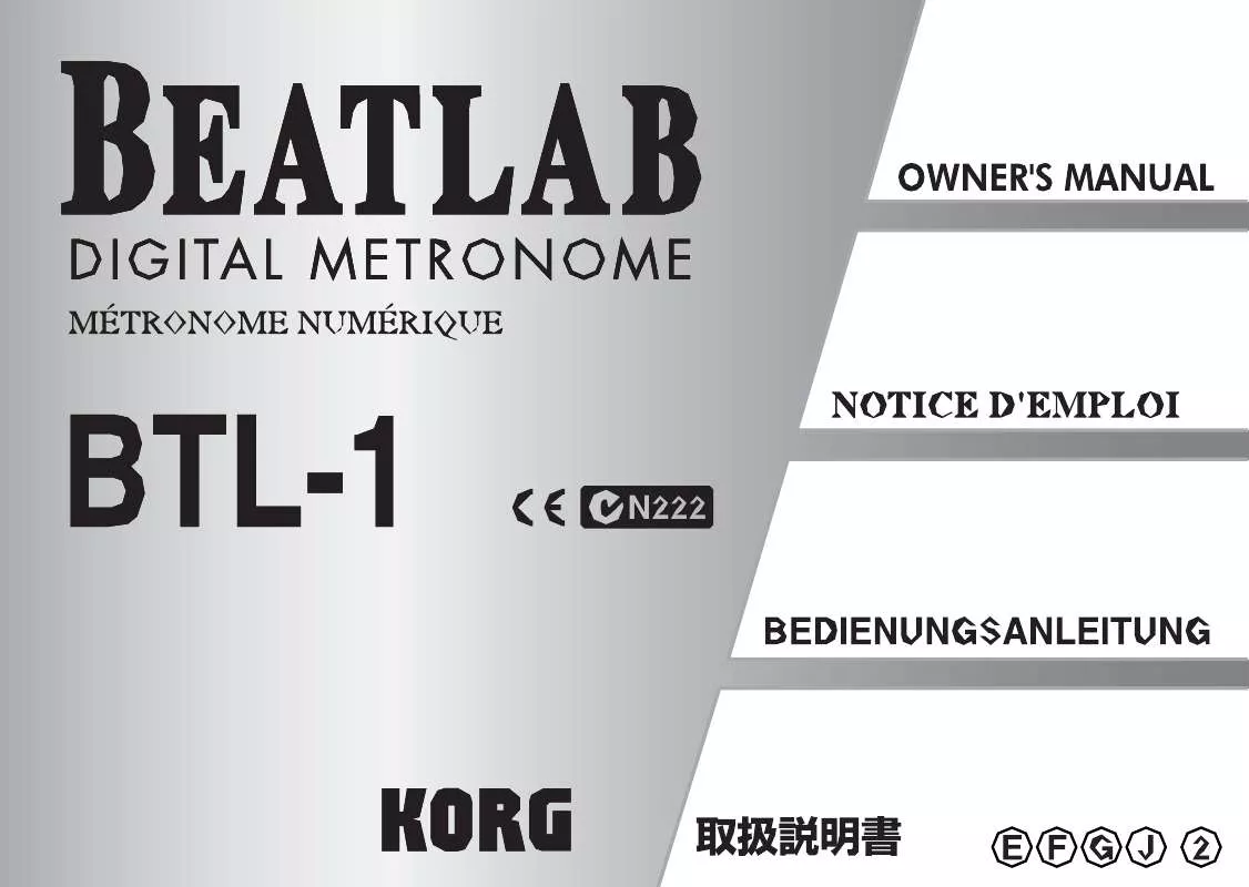 Mode d'emploi KORG BEATLAB BTL-1