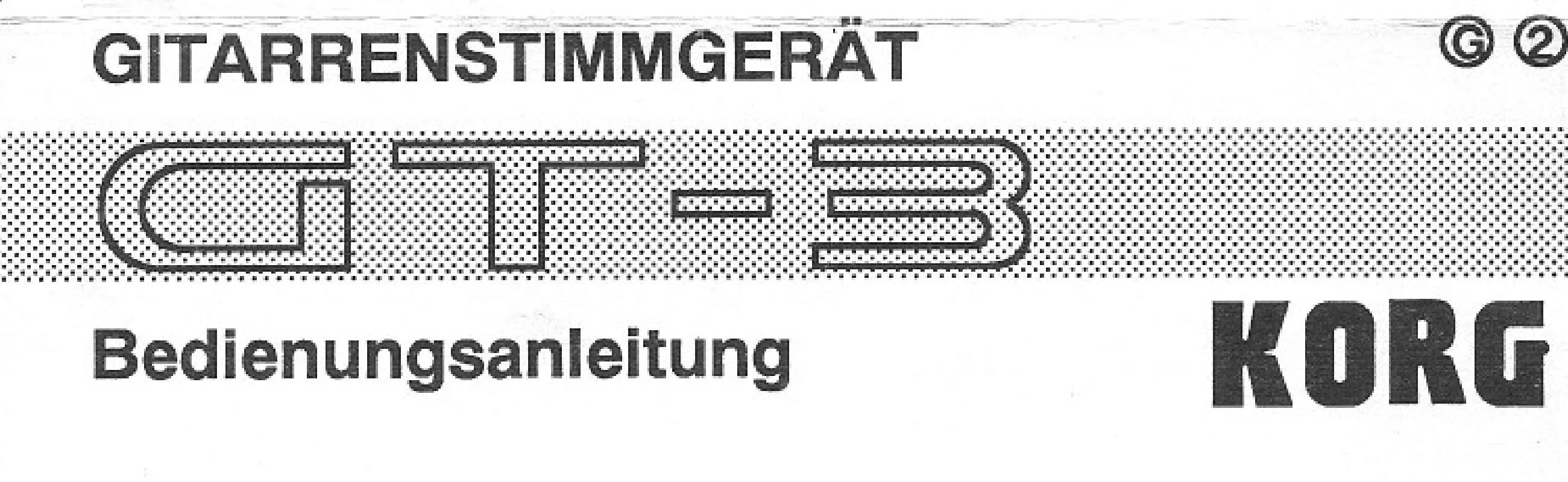 Mode d'emploi KORG GT-3