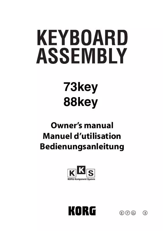 Mode d'emploi KORG KEYBOARD ASSEMBLY 73KEY