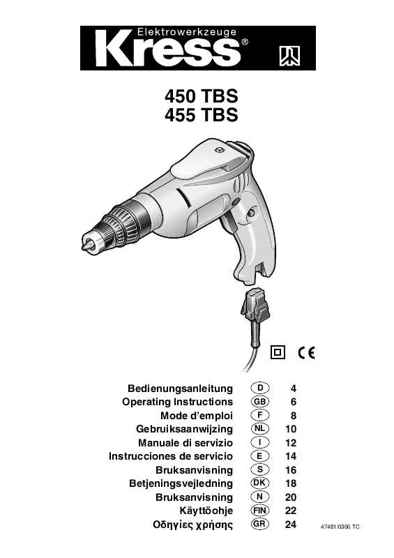 Mode d'emploi KRESS 455 TBS