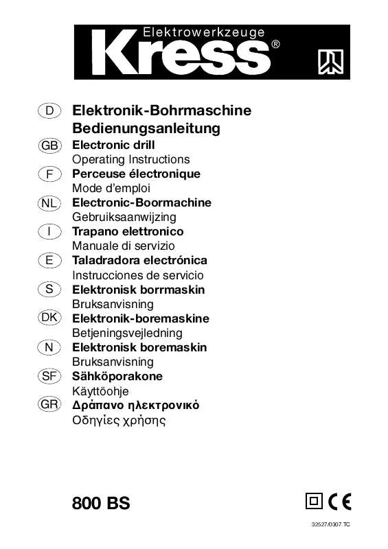 Mode d'emploi KRESS 800 BS