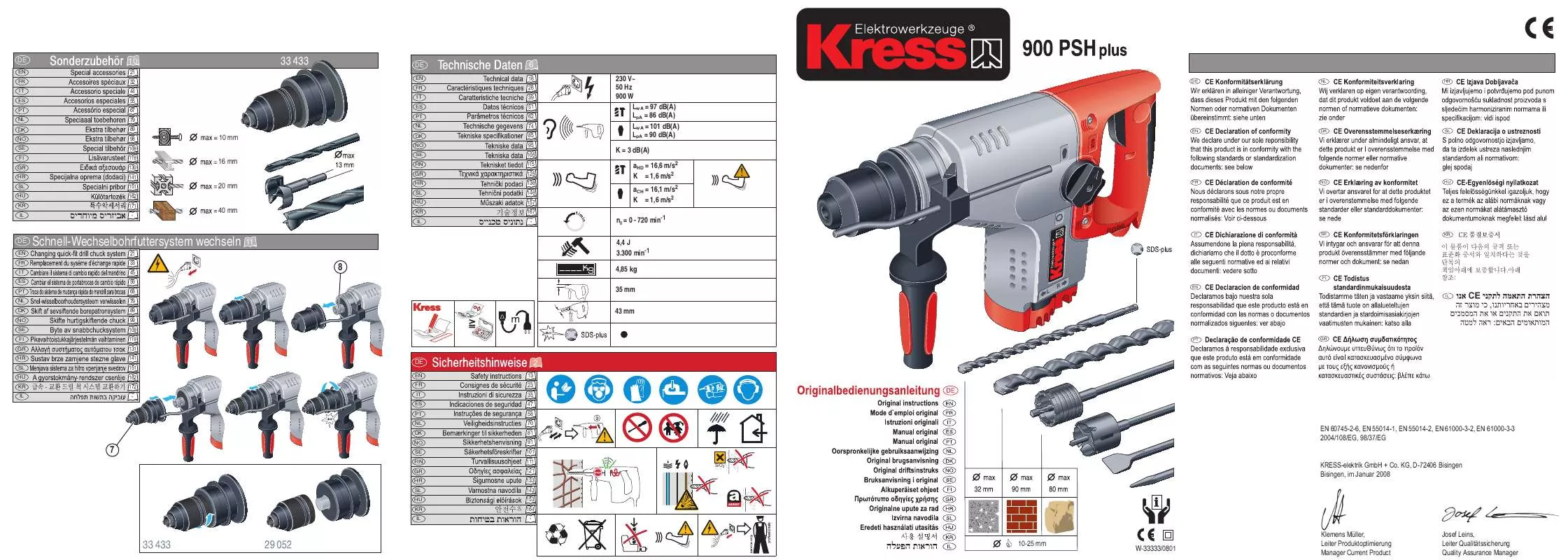 Mode d'emploi KRESS 900 PSH PLUS