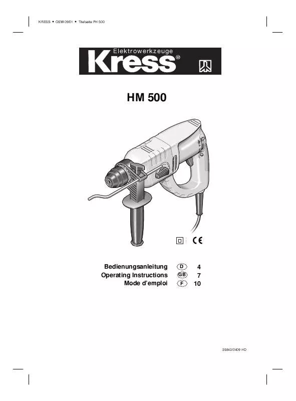 Mode d'emploi KRESS HM 500