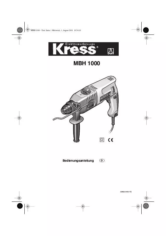 Mode d'emploi KRESS MBH 1000