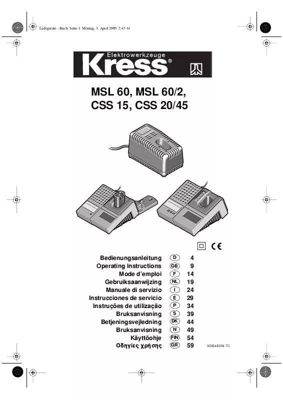 Mode d'emploi KRESS MSL 60-2