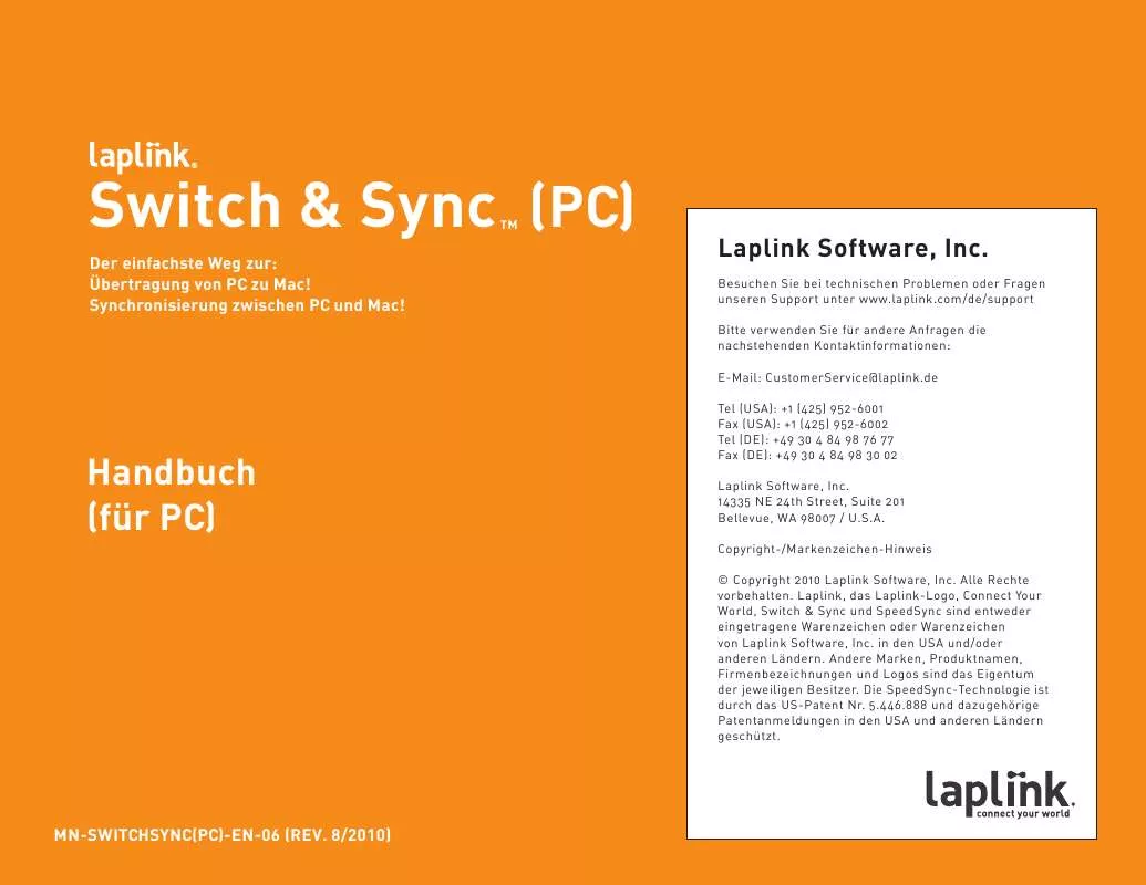 Mode d'emploi LAPLINK SWITCH AND SYNC
