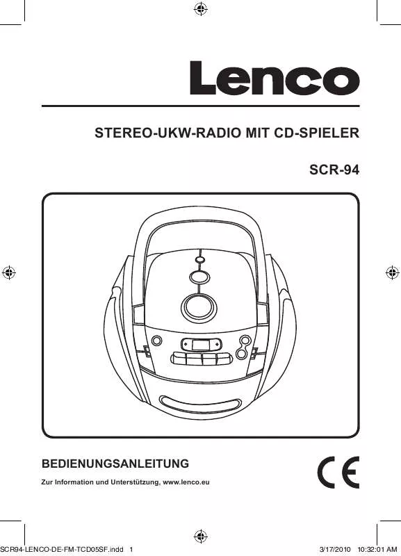 Mode d'emploi LENCO SCR-94