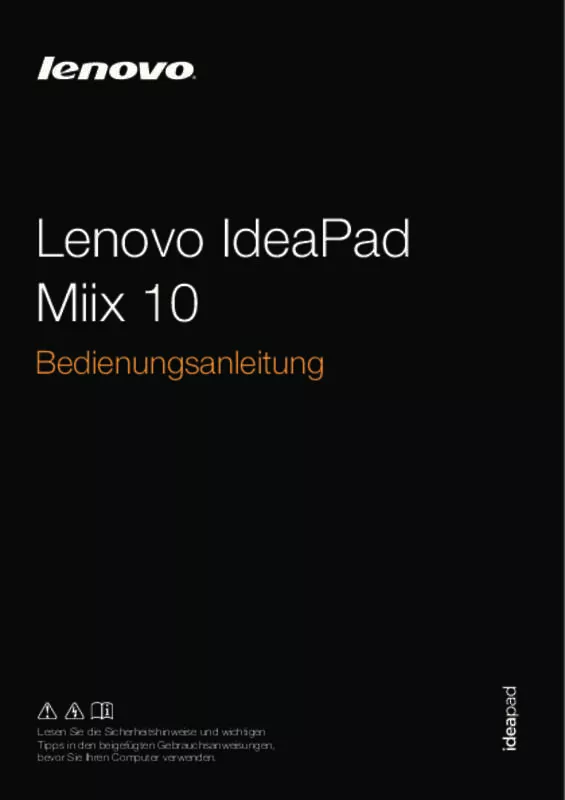 Mode d'emploi LENOVO IDEAPAD MIIX 2 10 POUCES