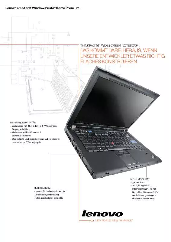 Mode d'emploi LENOVO T42