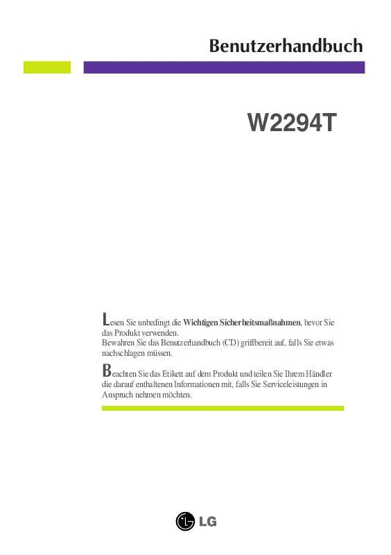 Mode d'emploi LG W2294T-PF