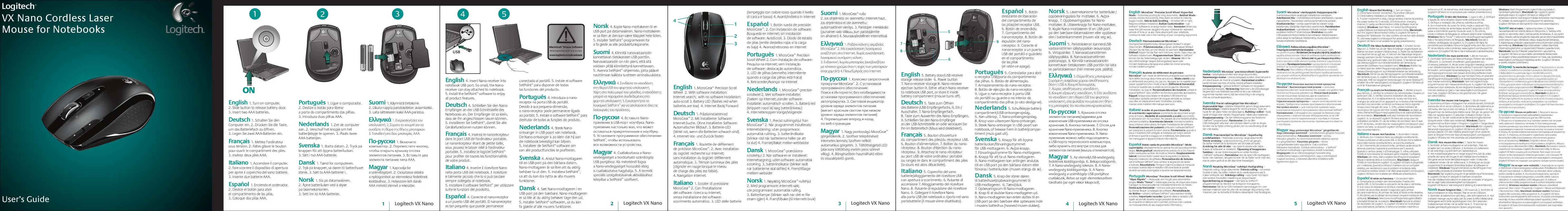 Mode d'emploi LOGITECH VX NANO CORDLESS LASER MOUSE