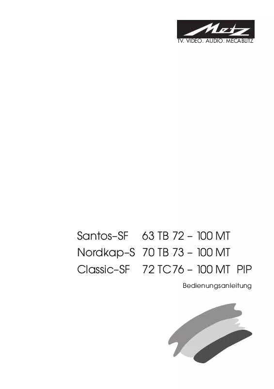 Mode d'emploi METZ SANTOS-SF 63 TB 72 100 MT