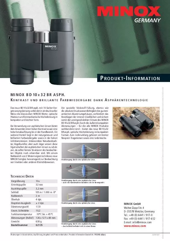 Mode d'emploi MINOX BD 10X32 BR ASPH