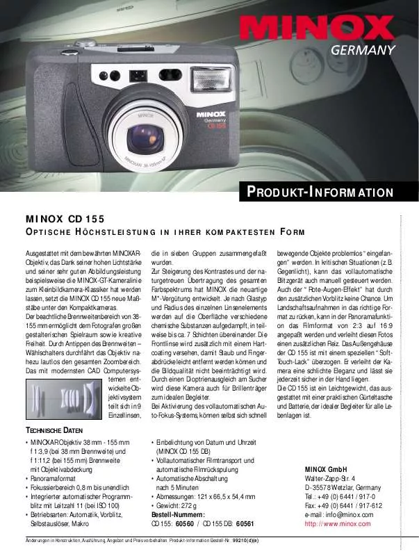 Mode d'emploi MINOX CD 155