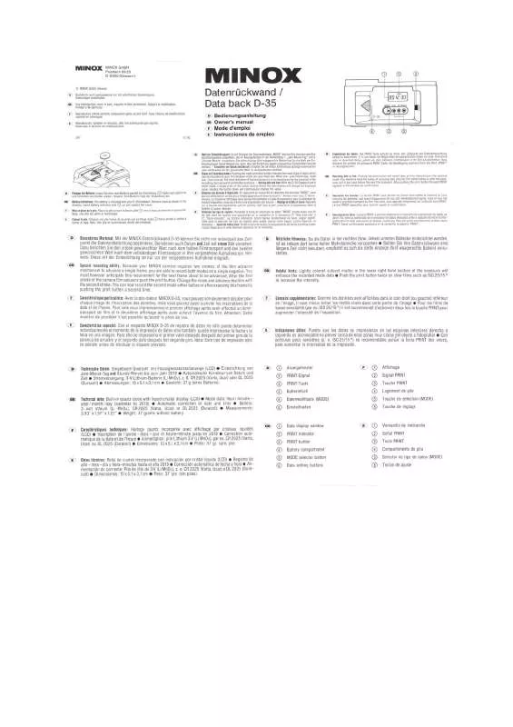 Mode d'emploi MINOX DATA BACK D-35