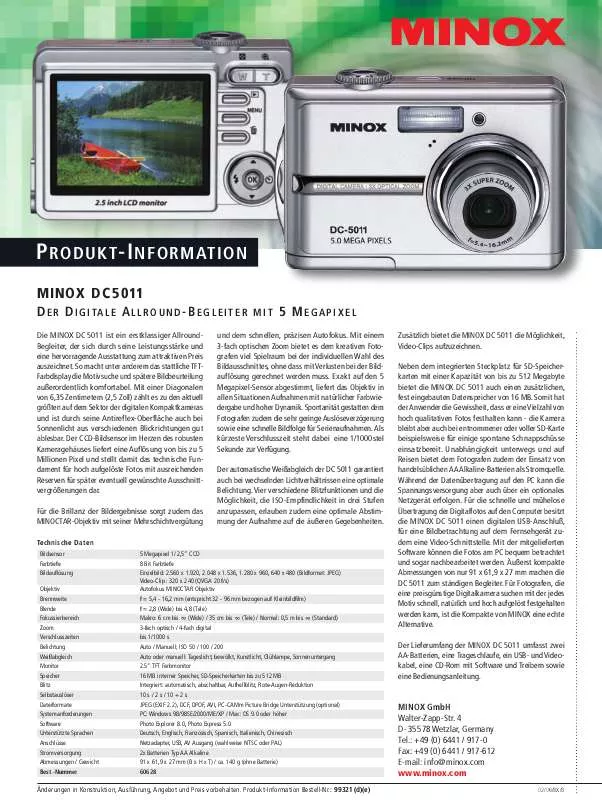 Mode d'emploi MINOX DC 5011