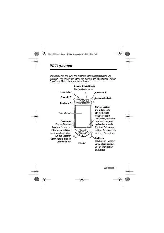 Mode d'emploi MOTOROLA A1000