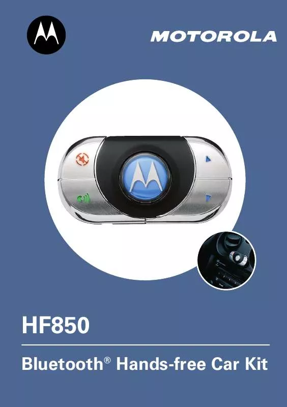 Mode d'emploi MOTOROLA BLUETOOTH FAHRZEUGEINBAUSATZ HF850