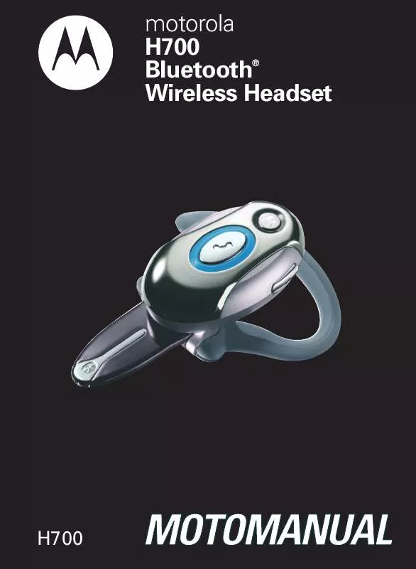 Mode d'emploi MOTOROLA BLUETOOTH-HEADSET H700