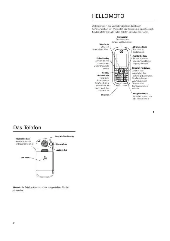 Mode d'emploi MOTOROLA C261