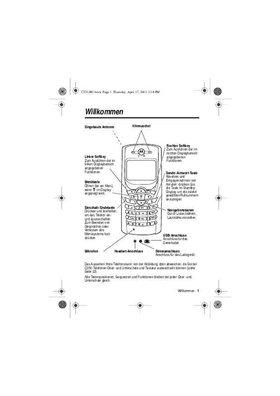 Mode d'emploi MOTOROLA C350