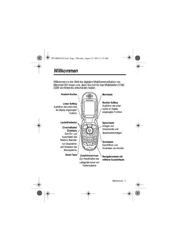 Mode d'emploi MOTOROLA E550