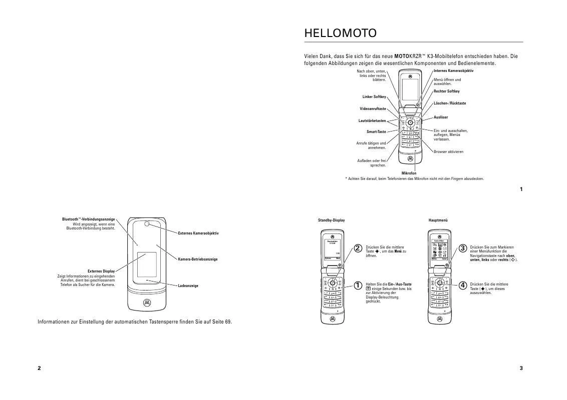 Mode d'emploi MOTOROLA MOTOKRZR K3