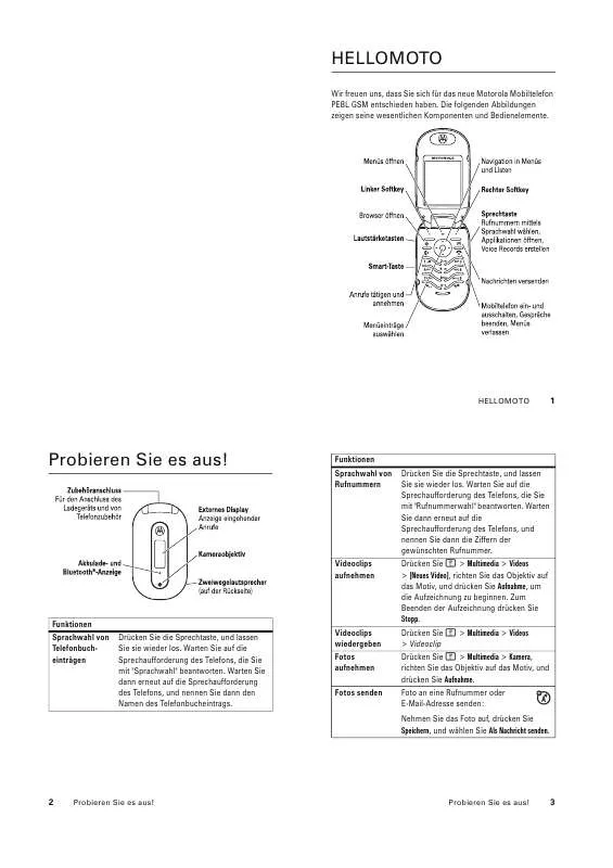 Mode d'emploi MOTOROLA MOTOPEBL