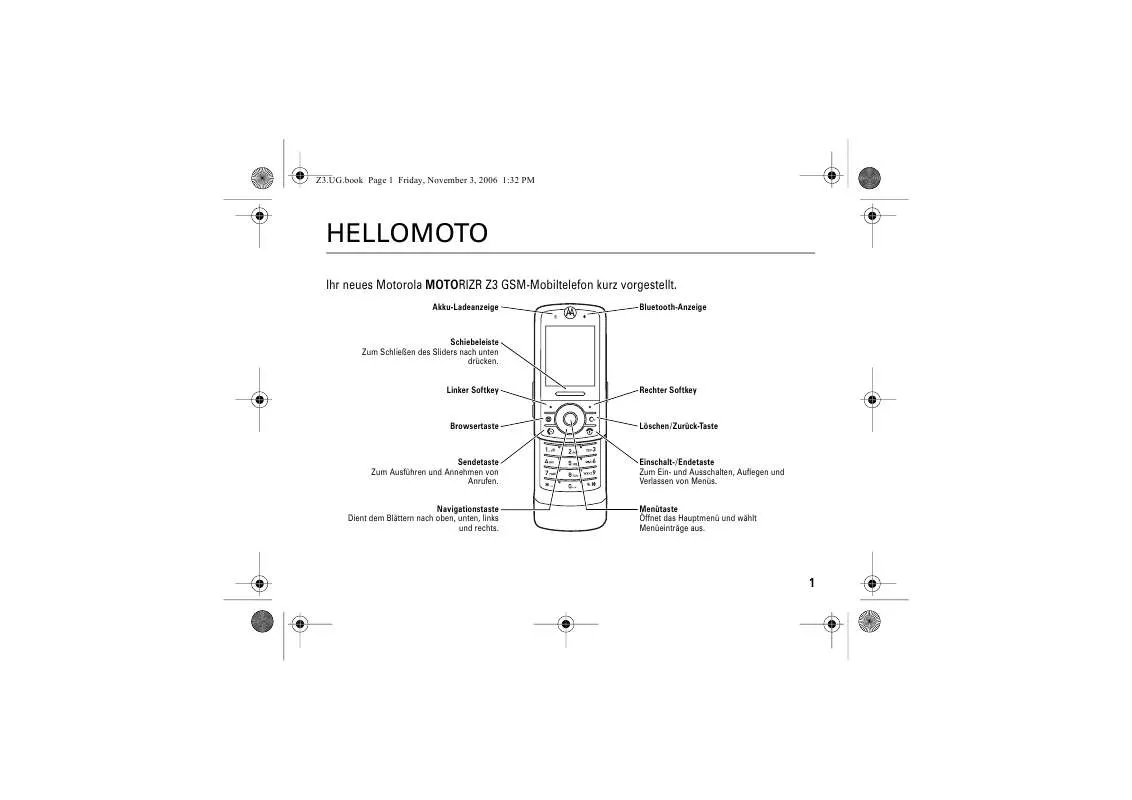 Mode d'emploi MOTOROLA MOTORIZR Z3