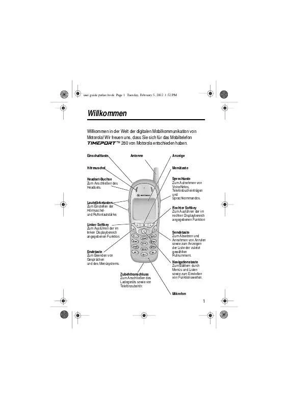 Mode d'emploi MOTOROLA T280