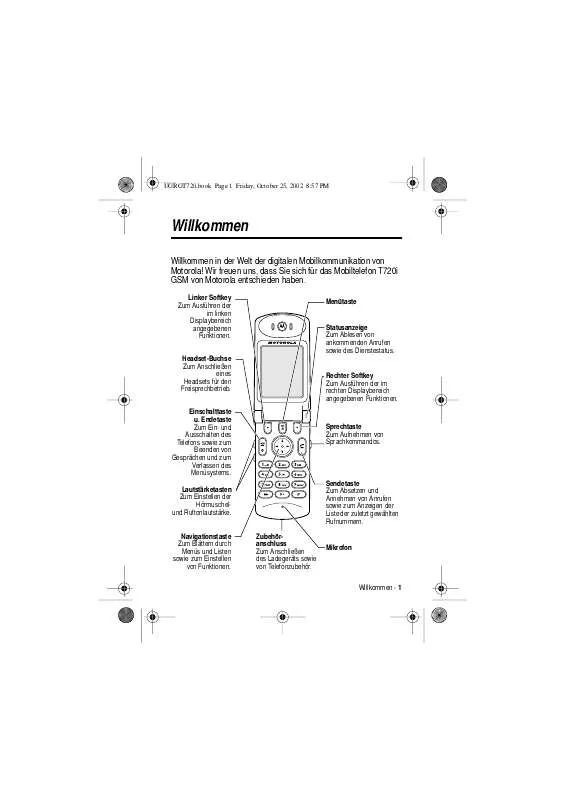 Mode d'emploi MOTOROLA T720I