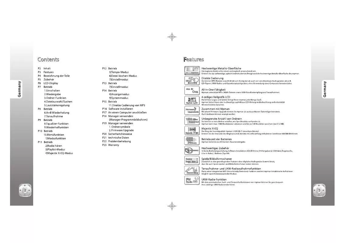 Mode d'emploi MPMAN MP-F75