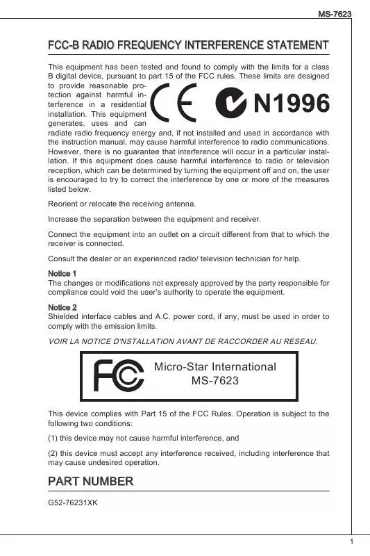 Mode d'emploi MSI 880GMA-E55