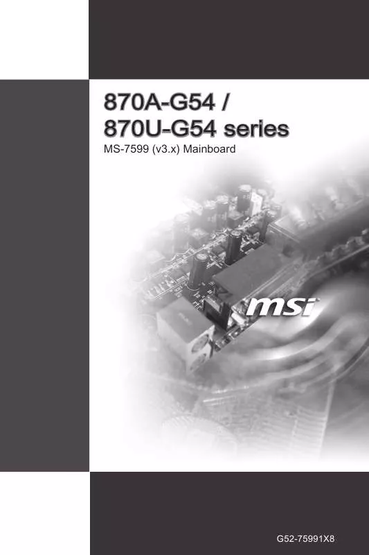 Mode d'emploi MSI MS-7599 870A-G54_870U-G54