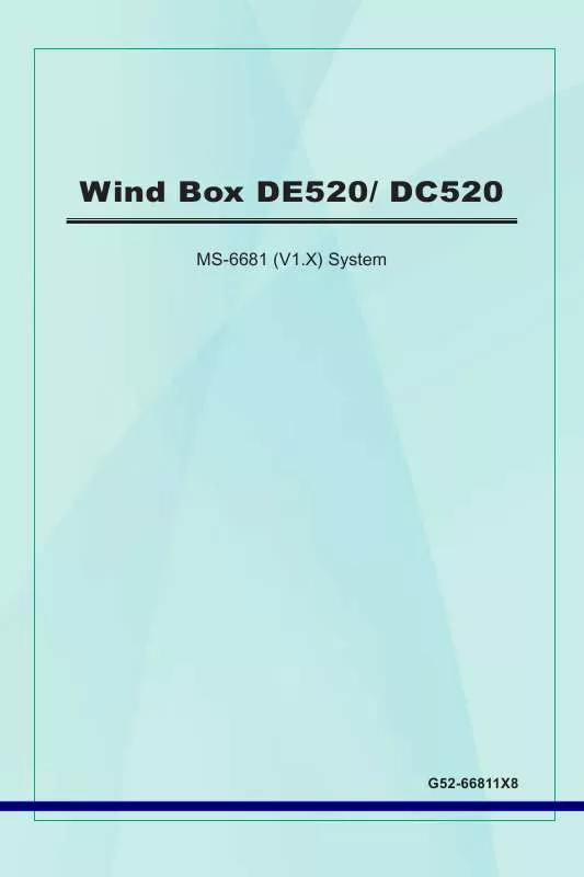 Mode d'emploi MSI WIND BOX DE520