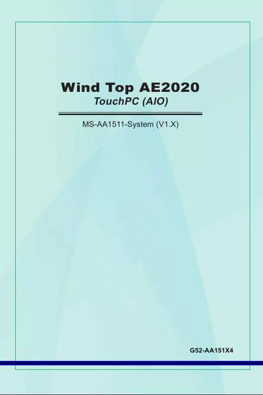 Mode d'emploi MSI WIND TOP AE2020